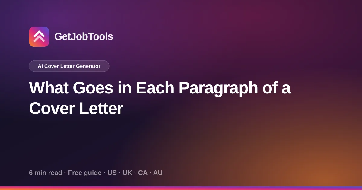 What Goes in Each Paragraph of a Cover Letter