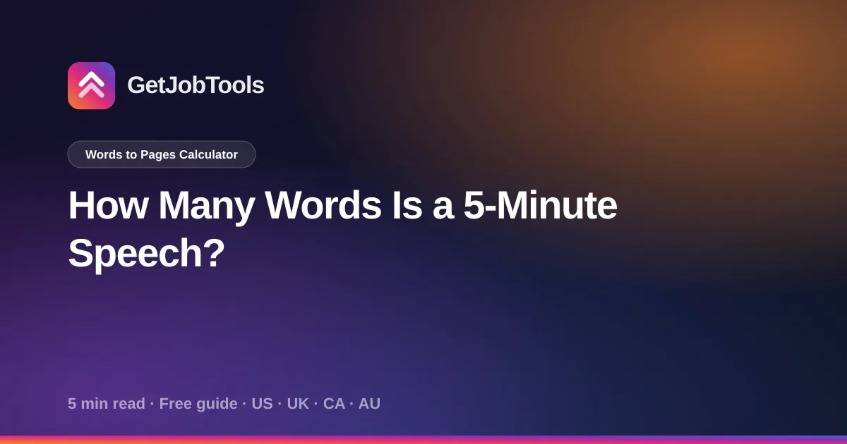 How Many Words Is a 5-Minute Speech?