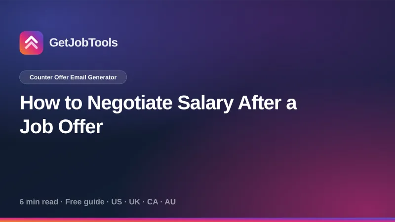 How to Negotiate Salary After a Job Offer